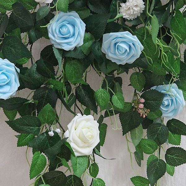 Konstgjorda blommor 25 st realistiska skumrosor med stjälkar för DIY bröllopsbuketter brudparty