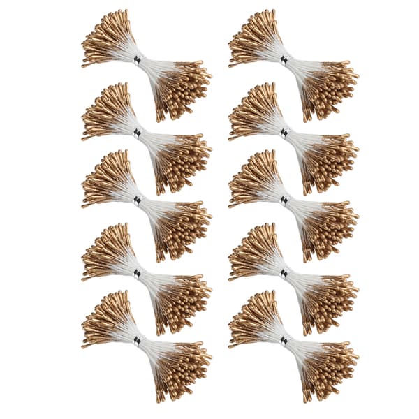 Perlestilk Gylden Gips Simulation Dobbeltendet Kunstig Buket Fremstilling Tilbehør (1mm (#3) 1440)
