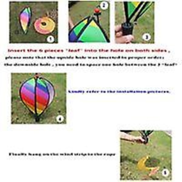 6 Panel Rainbow Hot Air Balloon Hengedekorasjon for Hage og Gård
