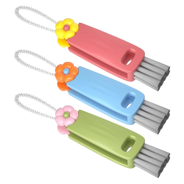 3-in-1 Kupin Kannen Välin Puhdistusharjasetti, Kupin Kannen Välin Puhdistaja, Kodin Keittiön Kolojen Puhdistusharjatyökalut (Sininen, Vihreä, Punainen) Blue+Green+Red