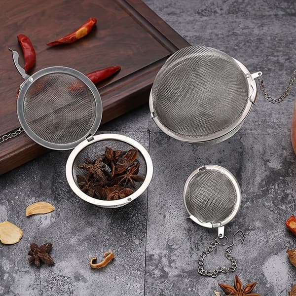 Sæt med 1 krydderi-infuser i rustfrit stål — Marinadepose, krydderipose, infuserkugle
