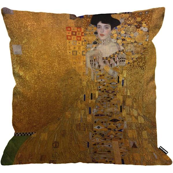 Gustav Klimts The Lady in Gold -tyynynpäällinen, koristeellinen tyynynpäällinen kotiin miehille/naisille, olohuoneeseen, makuuhuoneeseen, sohvalle, tuolille, 18x18 tuuman tyynyliina Multi 66