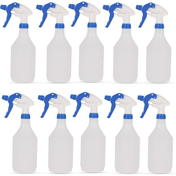 DCS-pakkaus 10 muovista vesisuihkupulloa puhdistukseen 750 ml \u2013 Tyhjät suihkepullot puutarhanhoitoon ja kodin siivoukseen \u2013 raskas 10 10