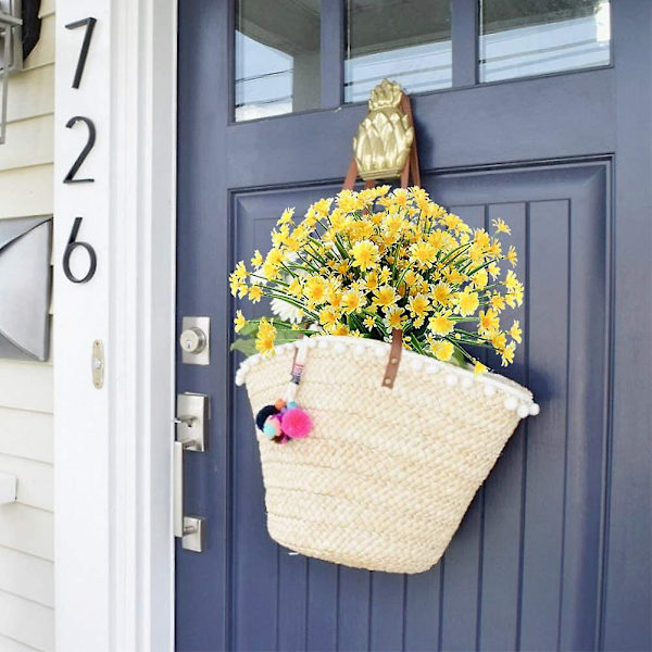 6 Buketter Konstgjorda Daisy Mums Blommor Utomhus Falska Höstblommor