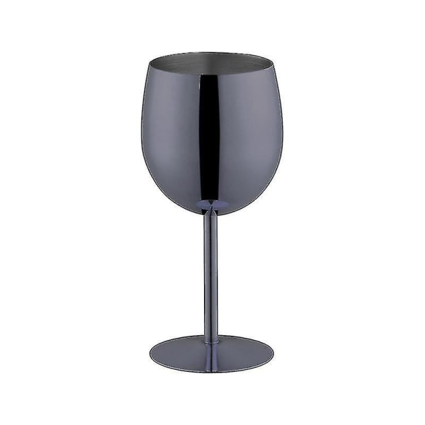 1 stk rustfritt stål vinglass Uknekkelig svart vinglass Smalt vinglass Beger Reisevinglass Rustfritt stål beger med 1 stk vinstoppe Ut