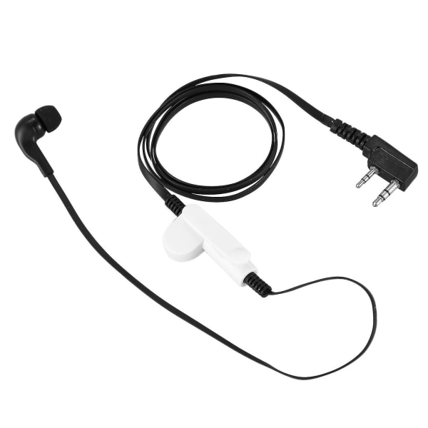 2 Pin Noodle Style Øretelefon Hovedtelefon K-stik Ørestykke Headset til Uv5r -888s Uv5r Radio Black Wire