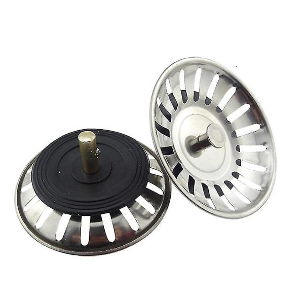 2 stk. Universal Kurv Si  8cm Rustfrit Stål Køkkenvask Filter Vask Stop Hy