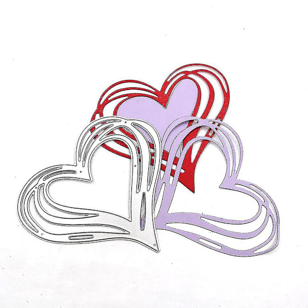 Hjerteformet Metal Skæreforme Stencil DIY Scrapbooking Album Papirkort Skabelon Form Prægning Dekoration