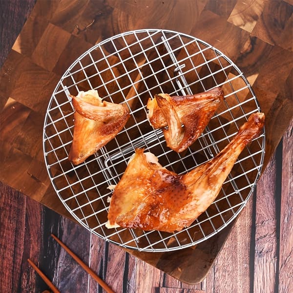 1 sammenklappeligt stativ i rustfrit stål — Afkølingsrist, spydstativ, dampindsats, tilbehør til airfryer
