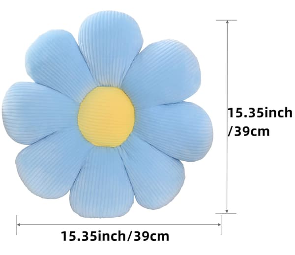 2 blomsterputer (39 cm, hvit+blå) - Blå og hvit tusenfryd