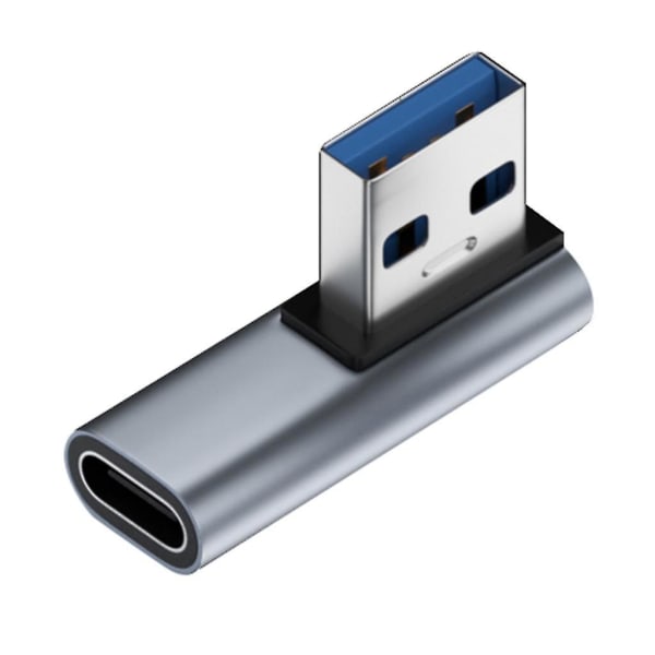 90 asteen USB 3.0 uros - tyyppi C naaras, vasen oikeakulmainen sovitinliitin