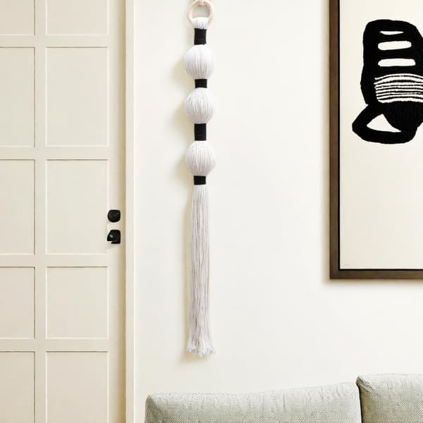 Bøhmisk håndvevd veggteppe i bomull med dusker, 5 x 70 cm