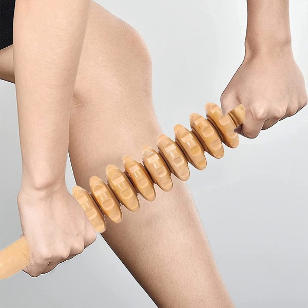 Trä Triggerpunkt Bar Massage Trä Handhållen Massage Rung För Hälsovård Trä Terapi (1st, Trä Färg)