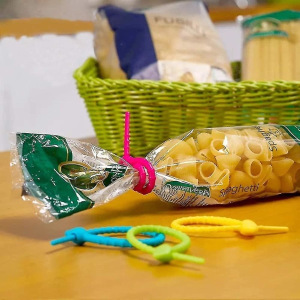 Silikon Twist-band, Kabel- och Sladdorganiserare, Allroundpåsar, Återanvändbara Brödband, Matspara, Hushållsband