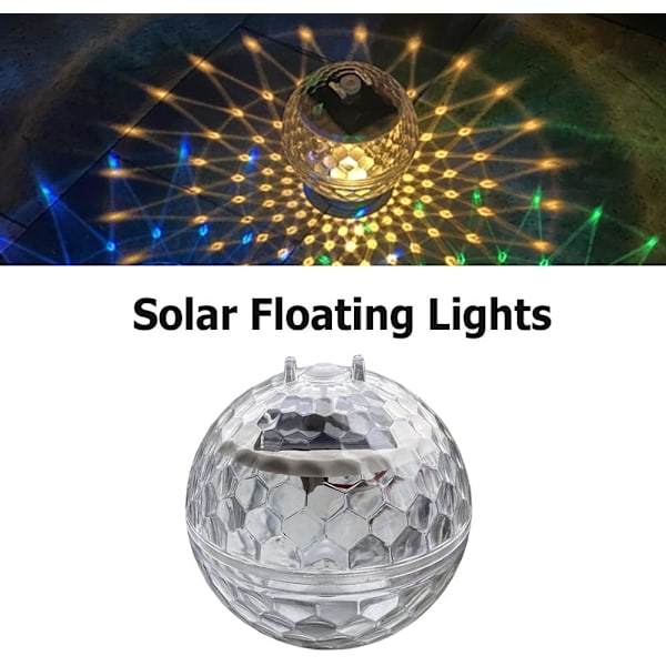 Solcelled Flytende Damlys, Solmagi Ball Flytende Nattelykt Led Badelys RGB Flytende Undervanns Diskoteklys IP66 Vanntett Flytende Ball Warm Light