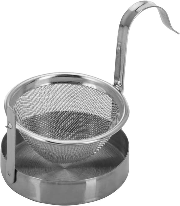 Shake-shake tefilter i 304 rustfritt stål, tekanne-tefilter, kaffefilter, vannkoppfilter, flat bunn med høydensitet netting