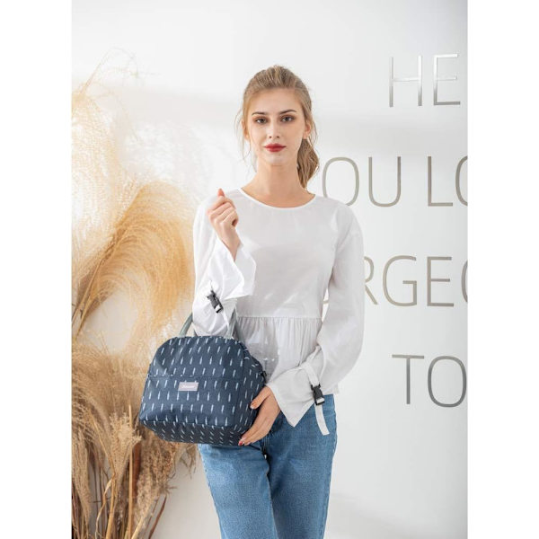 Lunsjpose Tote Bag for Kvinner Bred Åpen Isolerte Kjølepose Vannbestandig Termisk Lekkasjesikker Lunsjarrangør For Menn Jenter Utendørs Piknik Arbeid Nib Max