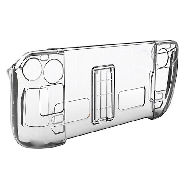 Hård skyddande väska för Steam Deck Transparent Split Crystal Shell med stativ