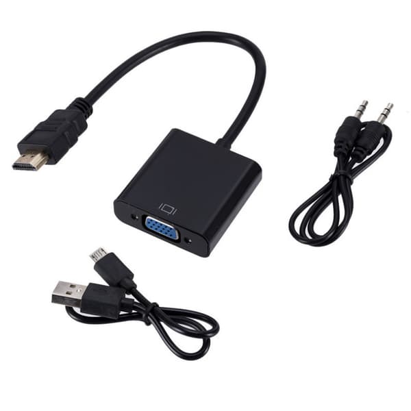 HDMI til VGA med lyd + strømadapter HDMI til VGA HD-adapterkabel