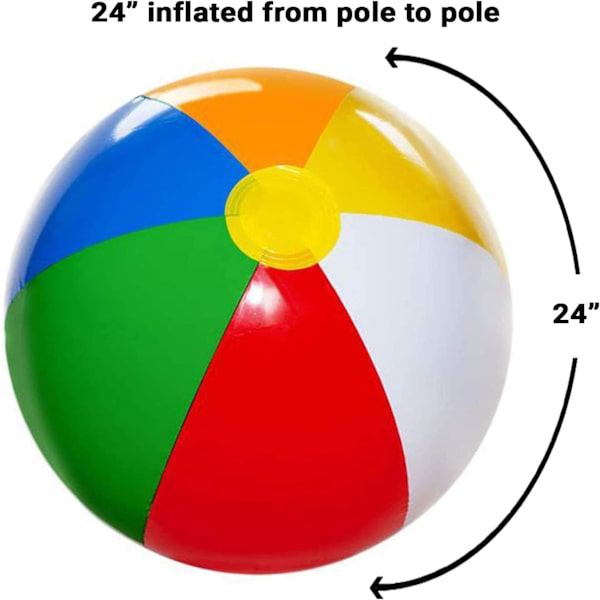 16/20/24 tum Strandboll Uppblåsbar Flerfärgad Semester Simbassäng Festleksaker Blås Upp Sommarspel, 1pk-12pk, Regnbåge, 6st Rainbow 6pcs
