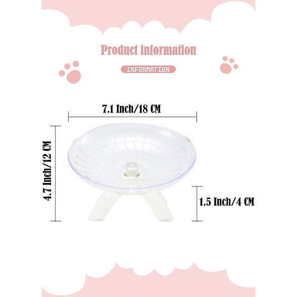 Hamsterin juoksupyörä pidikkeellä Mute Toy (valkoinen) 1 kpl (b-2-v)