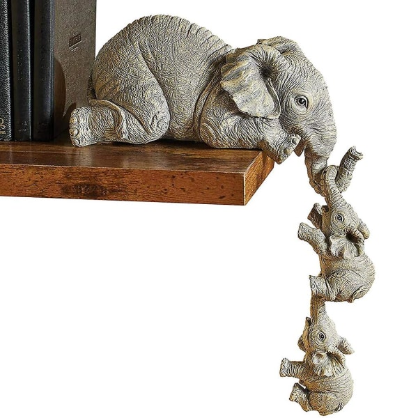 3st elefantfigurer Elefant Mamma Bebisar Skulptur Hemprydnad Djurstaty Dekor