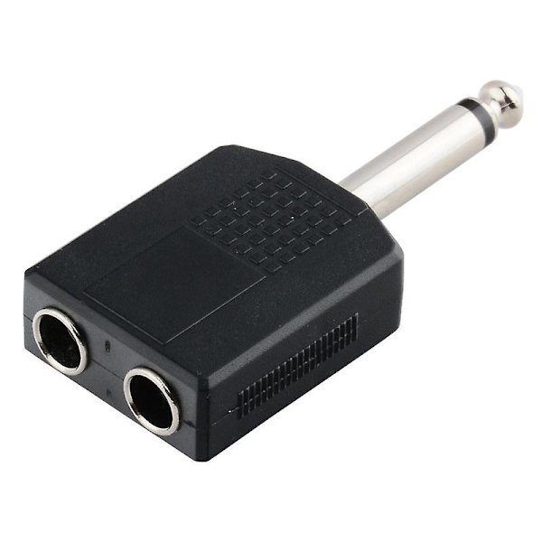 Hunstik Audio Adapter Hun til Dobbelt Hun Jack Audio Y Splitter Konvertere (2 stk, Sort)