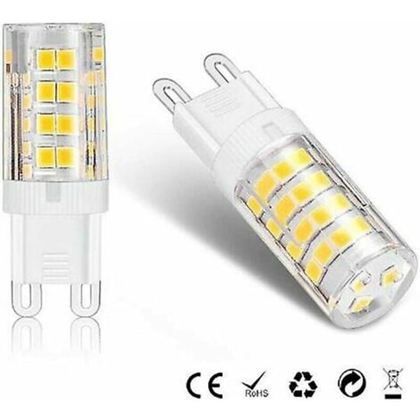 G9 LED-pærelampe, varmhvit 3000k 5w G9 LED-pærelampe, tilsvarende 40w halogenpære, 420 lumen, ikke-dimbar, sett med 10.