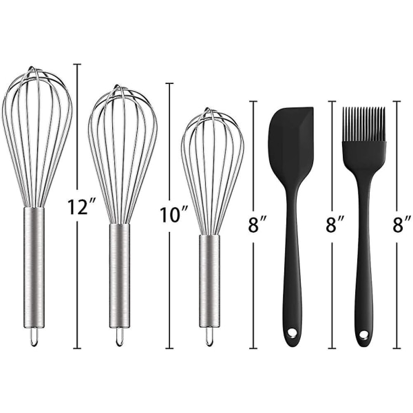 Hand Whisk Stainless Steel Silicone Spatula Kitchen Whisk Silicone Pastry Brush