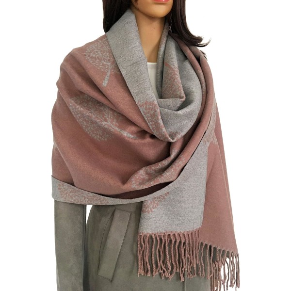 Cashmere Tree Life Blanket Scarf - Vendbart skjerf Dame Pashmina Sjal, Vinterskjerf Dame, Stort omslag, Varmt skjerf, Tree of Life Print Ladies Sca