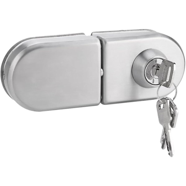 Oven lukko lasioven varkaudenestoturva 10 ~ 12 mm ruostumattomasta teräksestä valmistettu lukko on/off-avaimella kotihotellin toimistoon kylpyhuoneen käyttöön