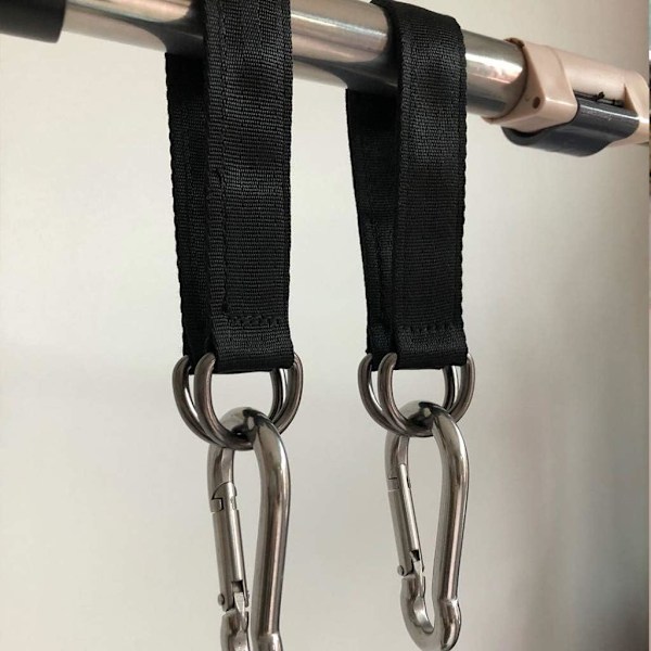 Trægynge Stropper, 2 stk. 25 cm / 9,8 tommer Trægynge Ophængningssæt Heavy Duty Ophængningsstropper Holder 440 lbs med Karabinhage Perfekt til Trægynge Hav 25cm Straps With Carabiner