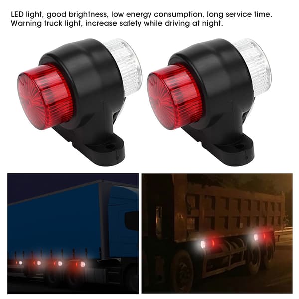 2 stk. 8 LED lastbil lys sideblinklys advarselslys til trailer 10-30V