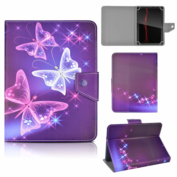 Universelt etui for alle 10-tommers nettbrett, 10,1-tommers nettbrettetui, egnet for alle typer 9,6-10,5-tommers Android/iOS/Windows-nettbrett (Butterfly)
