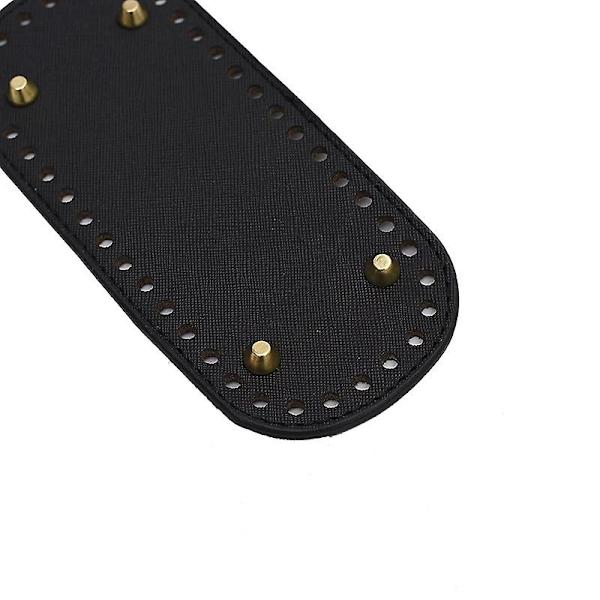 Taskebund For Hæklet Taske Pudebund PU Læder Taskebund Til Strikning Taske Håndtaske DIY Skulder Crossbody Tasker Tilbehør (4stk, Sort)