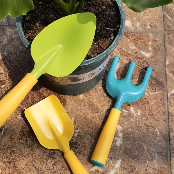 Lasten puutarhatyökalusarja, 3-osainen Mini-puutarhanhoito- ja istutussetti Ergonomiset kahvat Puutarhatyökalusarja