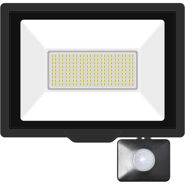 LED-säkerhetsljus utomhus rörelsesensor 75W LED-strålkastare 7500lm IP66 Vattentät PIR-lampor Dagsljusvitt 6500K Vägglampa för trädgård Bakgård Ga Daylight White 6000k 75W