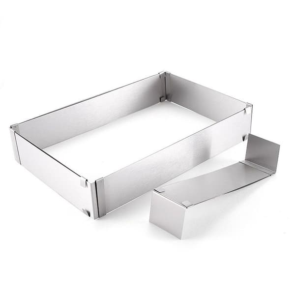 4smile Justerbar Bakform Rektangulær - 8 cm Høy Rustfri Stål Bakeform KLB
