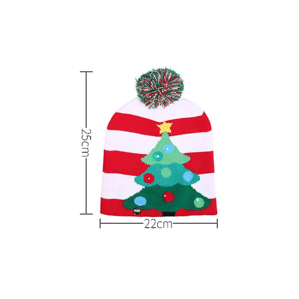 Light Up Santa Hats (2 kpl) - Stretch Knit Led Santa Hats