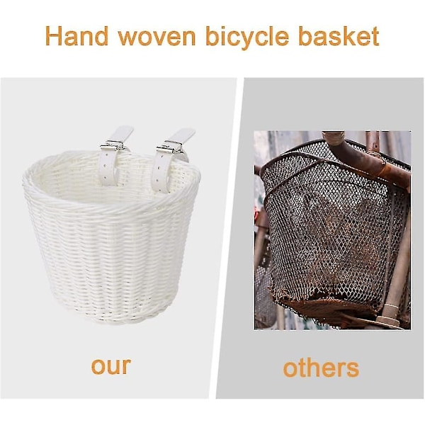 Sykkelkurv for barn, håndvevd sykkelkurv for barn, sykkelkurv for jenter og gutter, med sykkeltilbehør