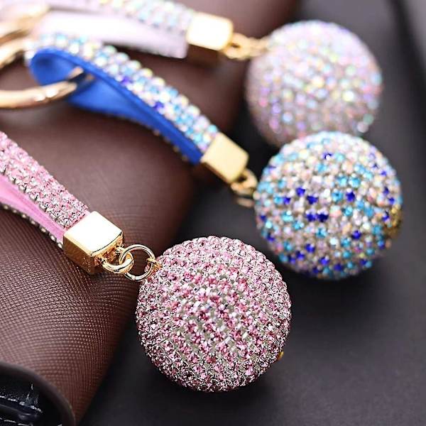 Avaimenperä Kristallikuulalla, Bling-Rhinestone-Riipus Avaimenperä-Korut Avaimenperä Käsilaukulle, Auton Avaimenpidikkeelle, ab-Väri