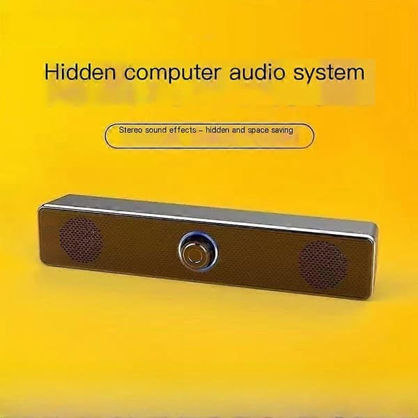 Mini Desktop PC Stereo Dobbelthøjttaler med Kabel og Bluetooth-forbindelse, Sort Super Subwoofer, Kompakt Størrelse