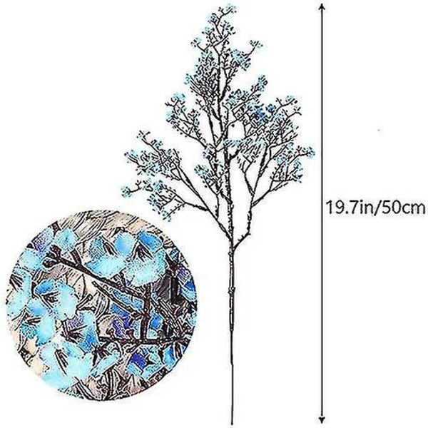 12 Pcs Artificial Gypsophila Flower For Home Bedroom Wedding Party Decor (blue)