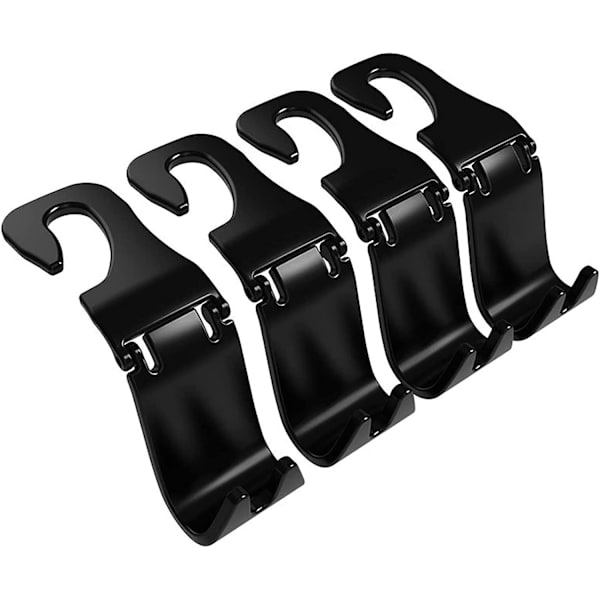 Biltillbehör, Bilförvaringskrokar, Bakre Säteshuvudstödskrokar, Universella Bilväska Handväska Organiseringskrokar, Tunga Multifunktionella Förvaringskrokar 4-pack