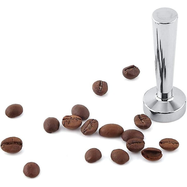 Tamper i rustfritt stål, solid kaffeverktøy for kapselmaskin (1 stk, sølv)