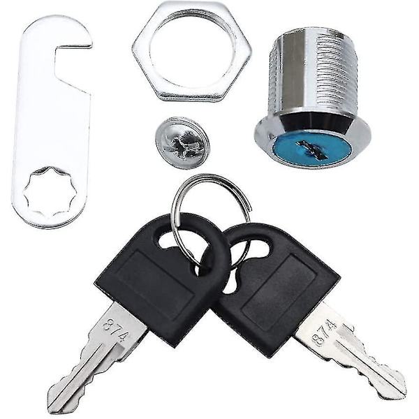 4-pack Säkerhetsbrevlåda Lås Skåp Låda Kamlås Cylinder 20mm Längd Zink Legering Skåp Garderob Brevlåda Lås Silver