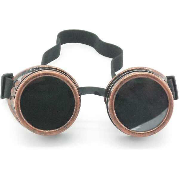 Cyber ​​Goggles Steampunk Welding Goth Cosplay Vintage suojalasit Rustic (kupari)