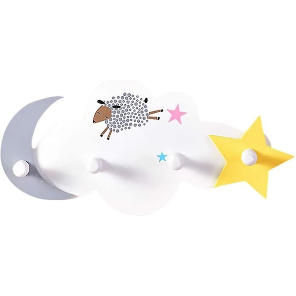 Barn Väggkrok Tecknad Star Moon Trärockhållare Krok För Barnrum Hem Kök