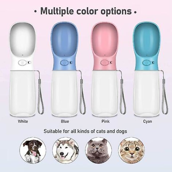 Dog Water Bottle 550ml, Portable Travel Water Bottle With Button Lock For Dog, Cat, Pets Bpa Free