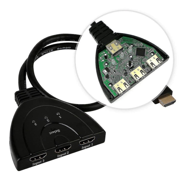 3-ports HDMI splitter kabel 1080p multi switch switcher splitter vælger hub boks